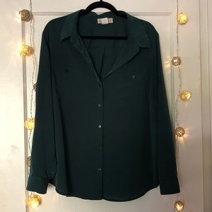 Forest Green Cuff Sleeve Blouse